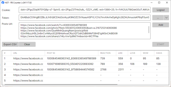 FB Counter - Tool đếm thông tin bài viết facebook - Update 17-11-24