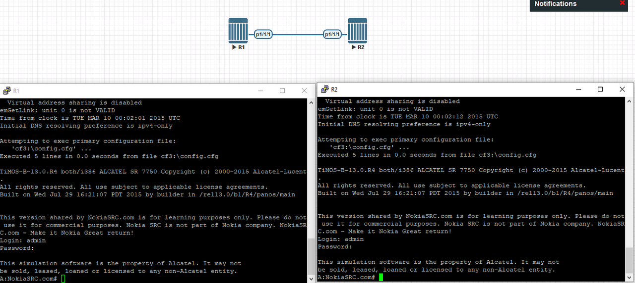 How to emulate Nokia Service Router (TiMOS SROS)