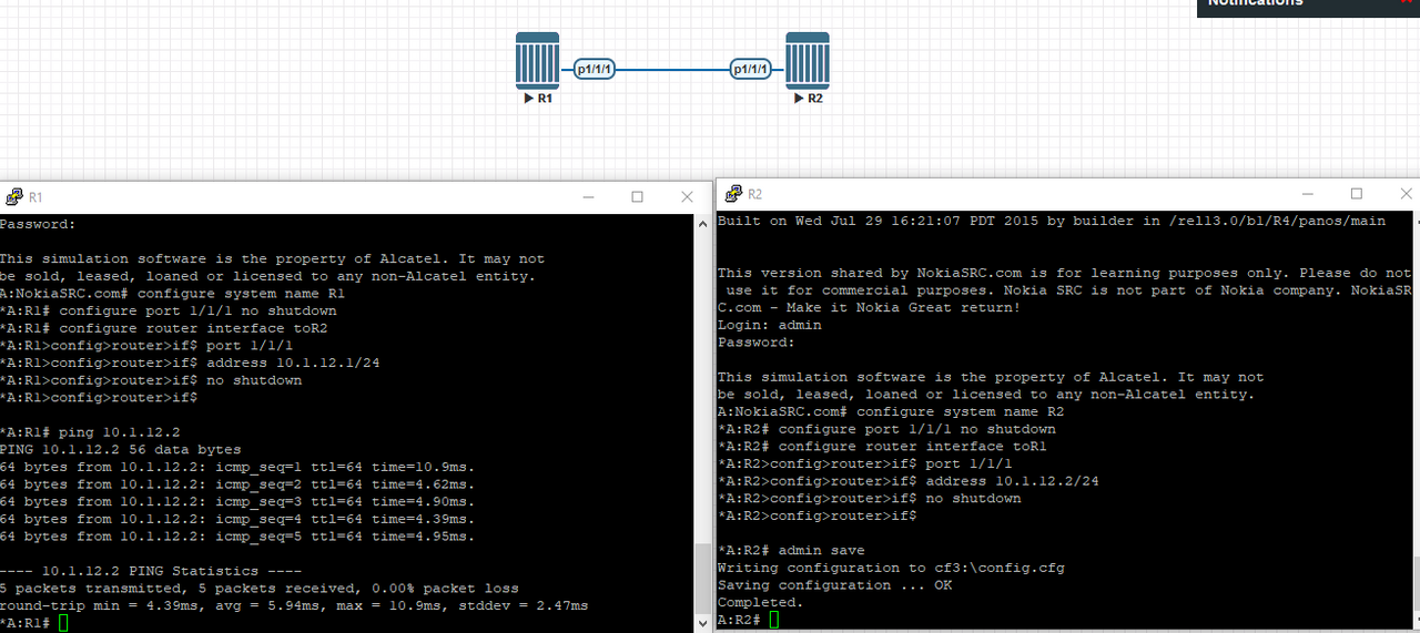 How to emulate Nokia Service Router (TiMOS SROS)